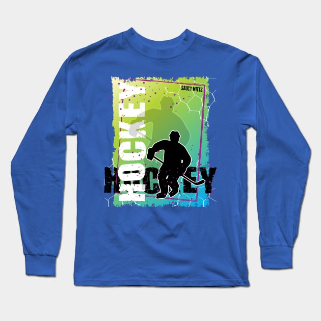 Abstract Hockey Player Long Sleeve T-Shirt by SaucyMittsHockey